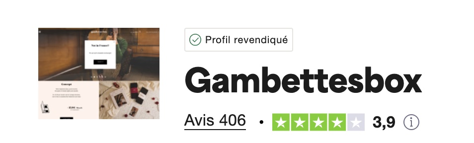 avis Trustpilot gambettes box