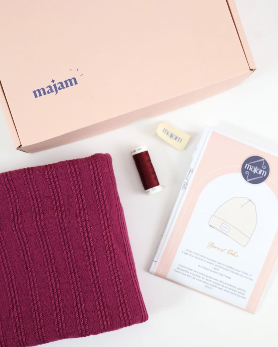 Kit bonnet Ocho malva Majam cadeau couture petit budget