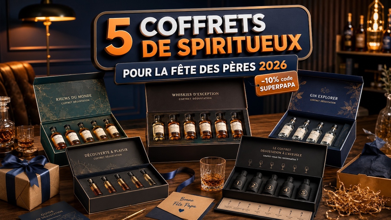 5 coffrets degustation spiritueux fete des peres