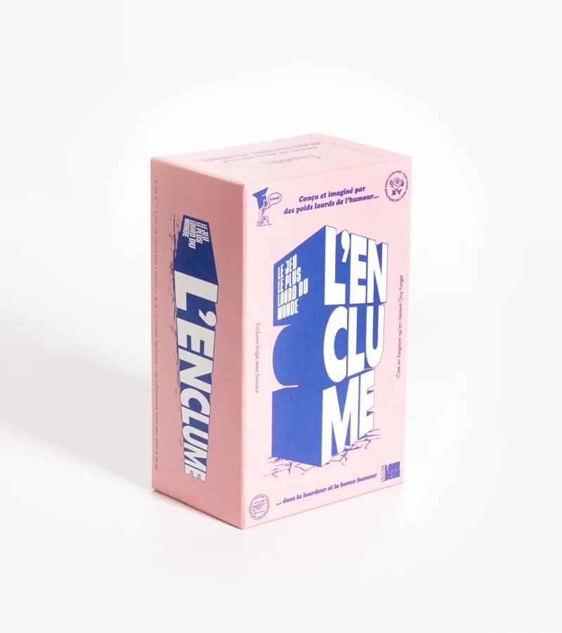 Boîte du jeu de cartes L'Enclume avec ses cartes de devinettes