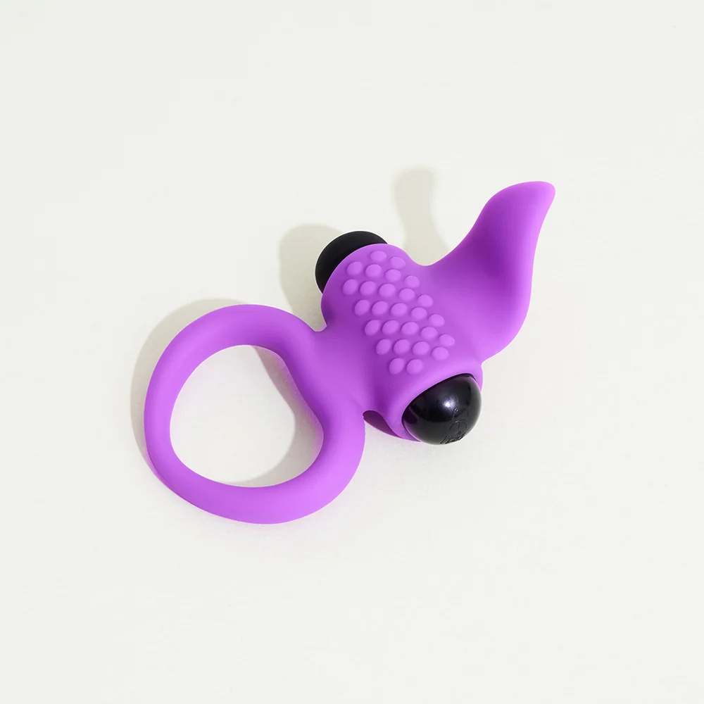 Anneau vibrant Purple Kiss violet en silicone extensible