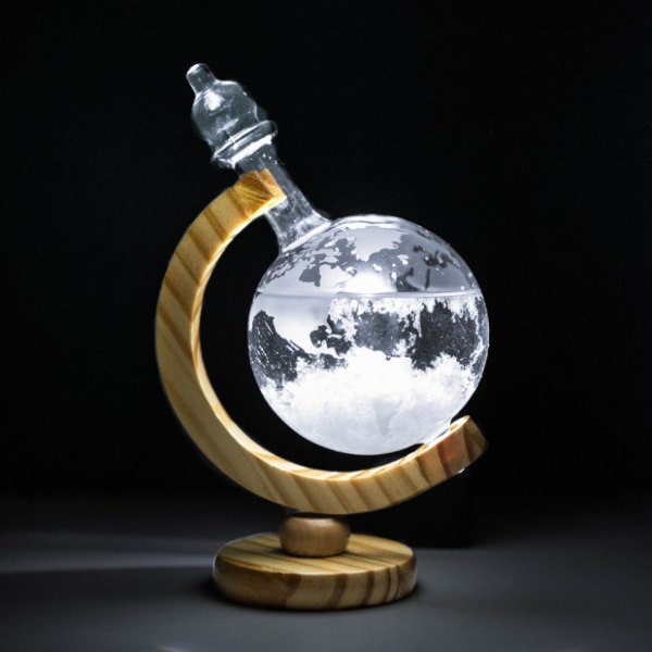 Baromètre tempête en forme de globe en verre