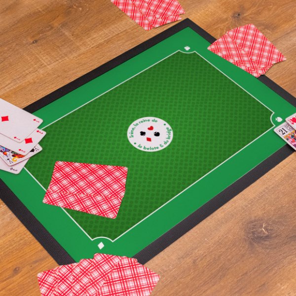 Tapis de jeu de cartes personnalisé avec un texte