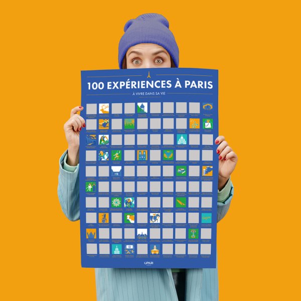 Poster à gratter des 100 expériences à vivre à Paris