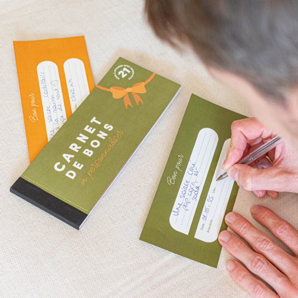 Carnet de 21 bons détachables à personnaliser