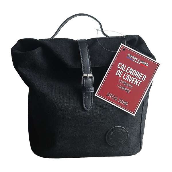 Calendrier de l'Avent spécial homme barbu Trendy Barber présenté dans un sac noir façon lunch bag
