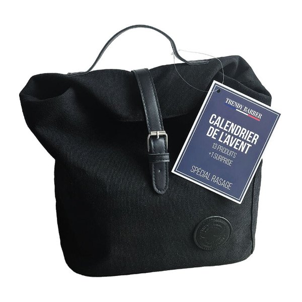Calendrier de l'Avent spécial homme rasé Trendy Barber, sac noir à étiquette bleue