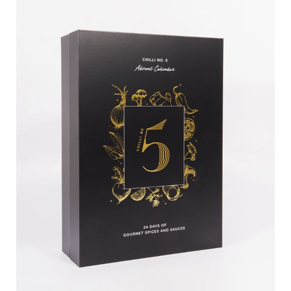 Calendrier de l'Avent sauces piquantes Chilli No. 5, coffret noir et or