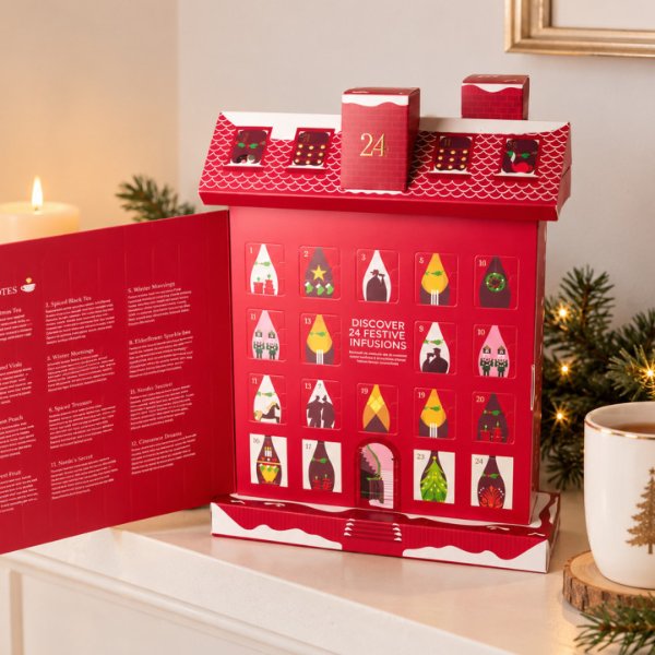 Calendrier de l'Avent Manoir anglais English Tea Shop, maison rouge à 24 fenêtres