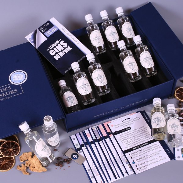 Grand coffret de dégustation de 12 gins du monde