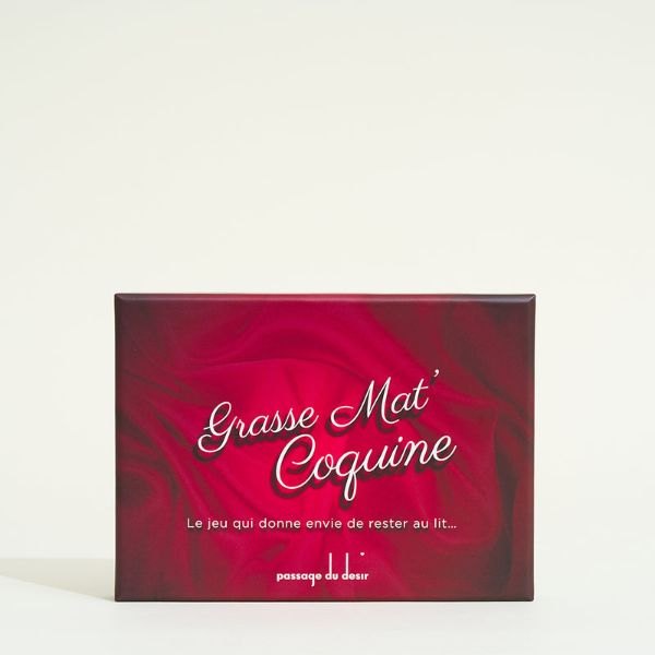 Boîte bordeaux du jeu Grasse Mat Coquine de Passage du Désir