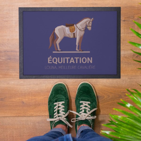 Paillasson personnalisé sur le thème de l'équitation