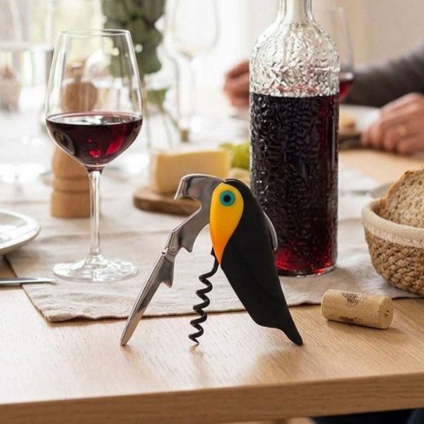Tire-bouchon en forme de toucan coloré